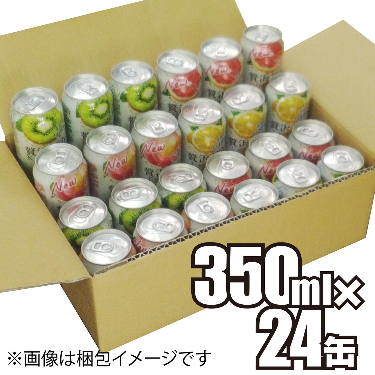 茨城県守谷市のふるさと納税 アサヒ贅沢搾り 飲み比べセット 6缶×4種類 (350ml缶×24本) (レモン・グレープフルーツ・桃・キウイ　4種オリジナルアソート)