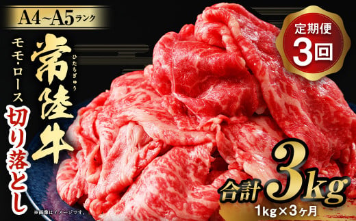 【茨城県守谷市】【定期便 3ヶ月】【常陸牛】切り落とし1kg