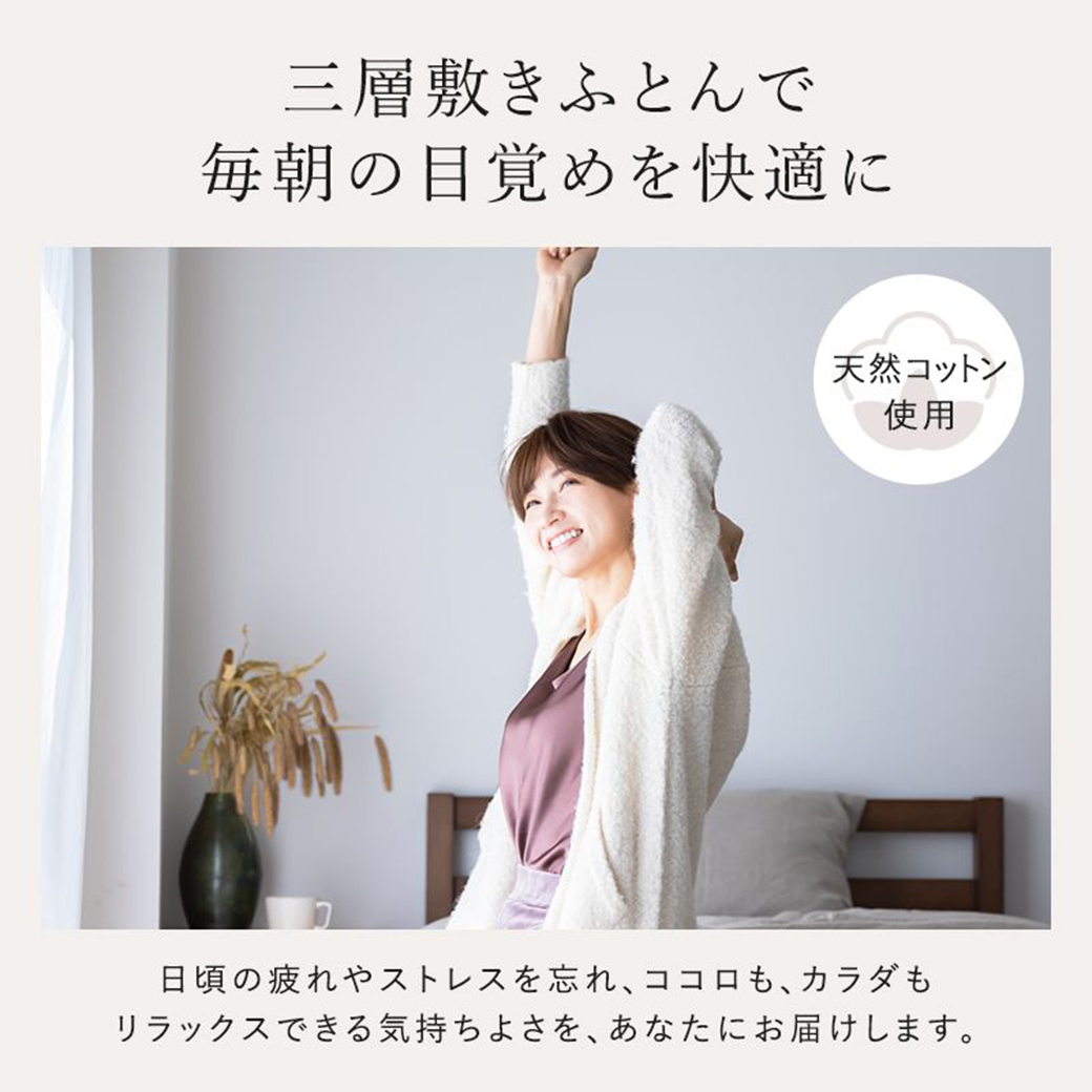 宮崎県都城市のふるさと納税 【令和6年11月1日より寄附金額見直し（値上げ）予定】【ブラウン】極厚ボリューム清潔3層敷きふとん【SL】_19-J202-br