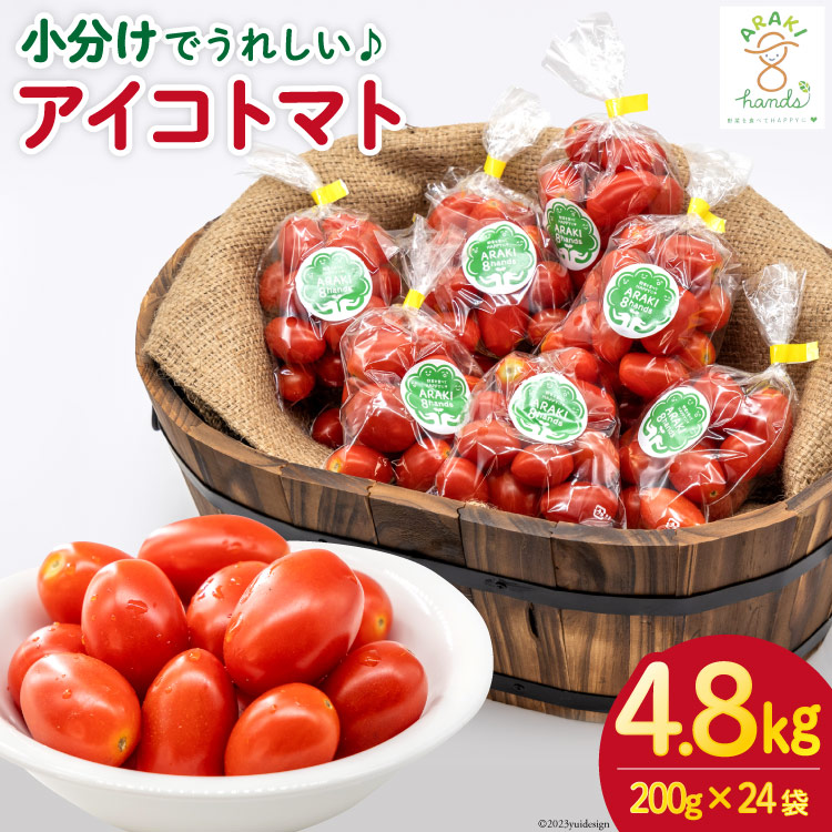 AH068【小分けでうれしい♪】アイコトマト4.8kg（200g×24袋