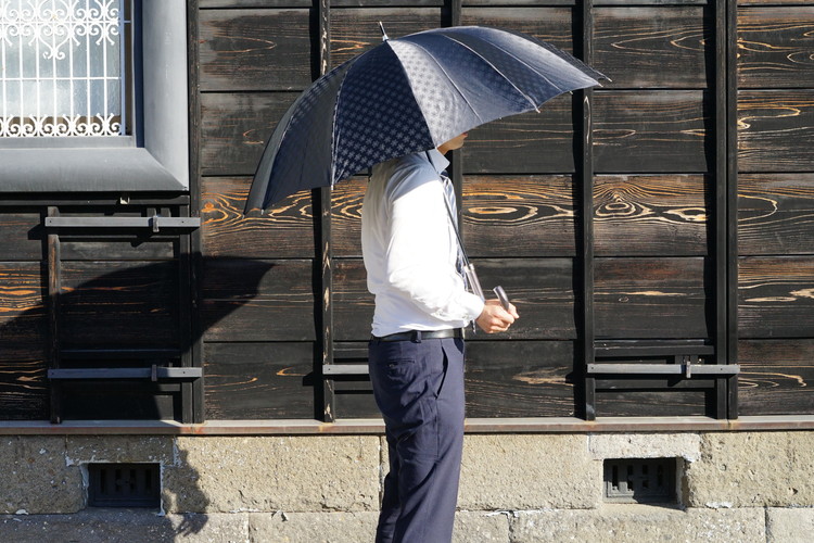 雪華模様のオリジナル傘（サイズ65cm）カラー：ブラック | 傘 かさ 65