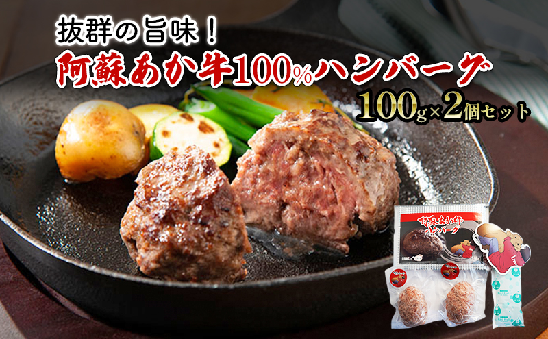 【熊本県錦町】ハンバーグ セット 2個 阿蘇 あか牛 牛肉 100% 1p×2個 肉 お肉 にく 赤牛 配送不可:離島