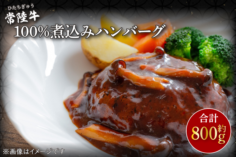 【茨城県行方市】CU-210-1 常陸牛100%煮込みハンバーグ 約200g×4