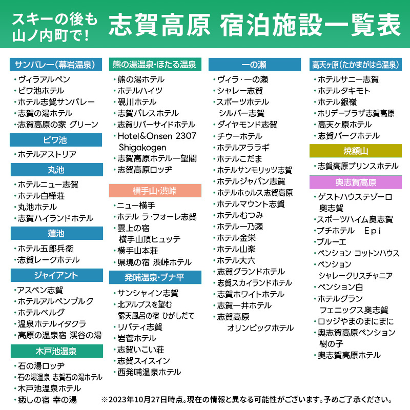 志賀高原スキー場共通リフト券 2日券 【 スキー場 共通 リフト券 志賀