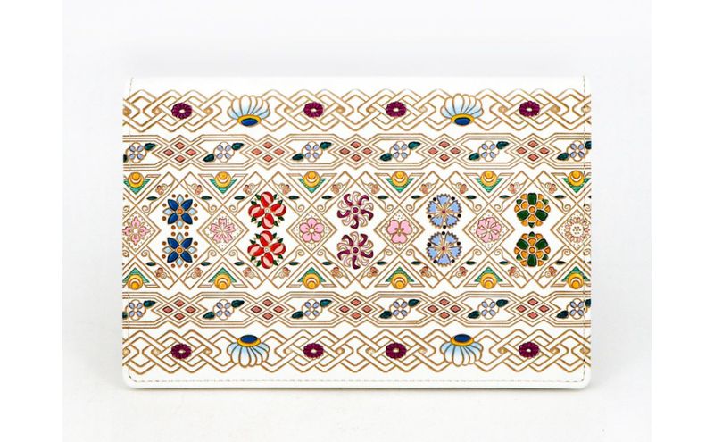 【東京都墨田区】【文庫屋大関】パーソナルホルダー 花菱【皮革工芸品】 民芸品 雑貨 牛革 現代風デザイン