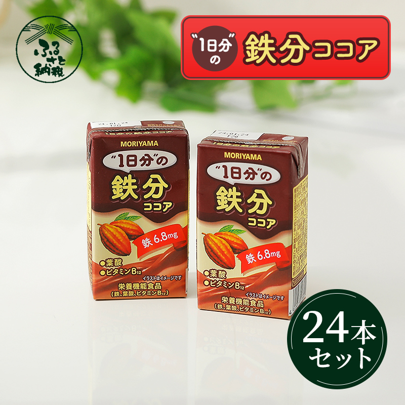 守山乳業 MORIYAMA 1日分の鉄分ココア 125ml×24本