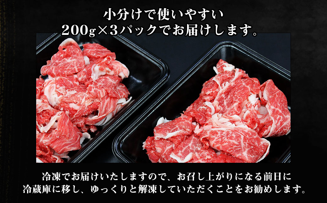 三重県多気町のふるさと納税 SS-405　松阪牛 小間切れ 600ｇ 家庭用 小分け 国産 肉