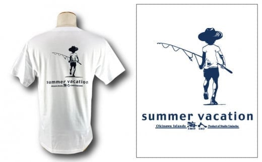 【沖縄県うるま市】【海人工房】海想TシャツLサイズ×ホワイト