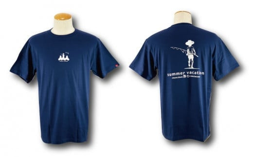 【沖縄県うるま市】【海人工房】海想TシャツLサイズ×ネイビー