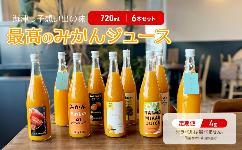 【岐阜県海津市】年4回定期便 海津っ子想い出の味 最高のみかんジュース 6本セットx4回 果汁飲料 野菜飲料