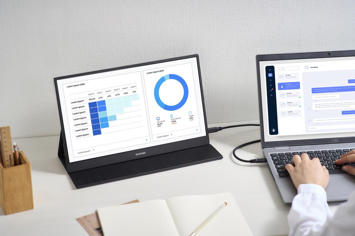 ポータブルモニターDP-DF163S-Bブラック ディスプレイ アイリスオーヤマ モニター 15.6インチ 薄型 ポータブル モバイルモニター  持ち運び LUCA スタンドカバー付き テレワーク / 宮城県大河原町 | セゾンのふるさと納税