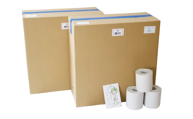 【新潟県十日町市】トイレットペーパーダブル100個包装なし【障がい者支援の返礼品】(50個入り×2箱) 雑貨 日用品 生活支援 サポート