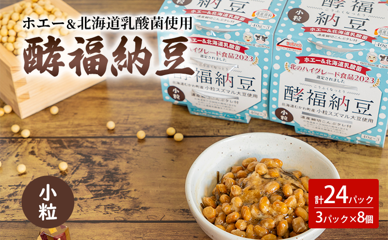 【北海道洞爺湖町】「なかいさんちの手造り納豆」酵福納豆(40g×3パック) 計8個
