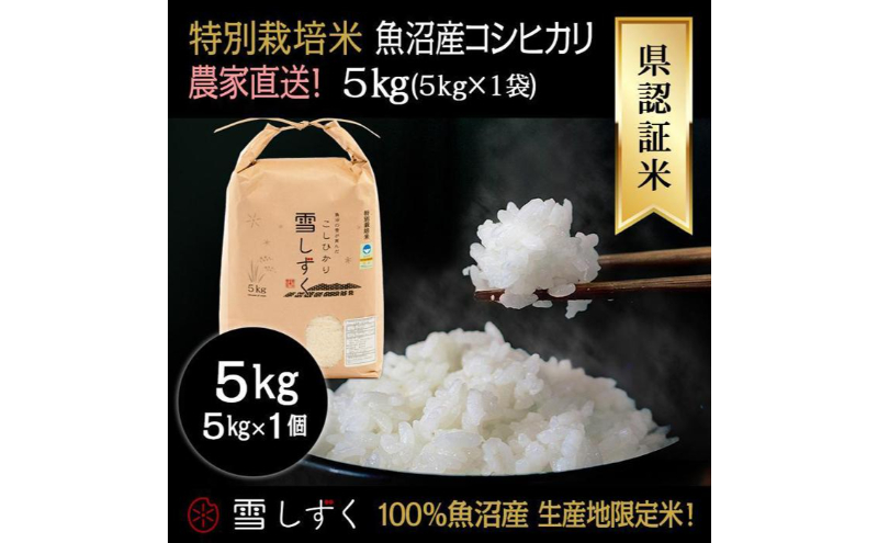 令和6年産！県認証特別栽培魚沼産コシヒカリ【農家直送！】 5kg×1袋（新潟県十日町市） | ふるさと納税サイト「ふるさとプレミアム」