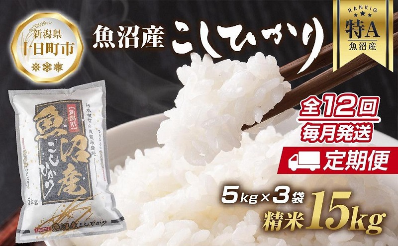 定期便】新潟県 魚沼産 コシヒカリ お米 15kg×計12回 精米済み 年間 毎月発送 こしひかり（お米の美味しい炊き方ガイド付き）（新潟県十日町市）  | ふるさと納税サイト「ふるさとプレミアム」