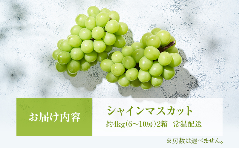 ②岡山県産シャインマスカット4kg