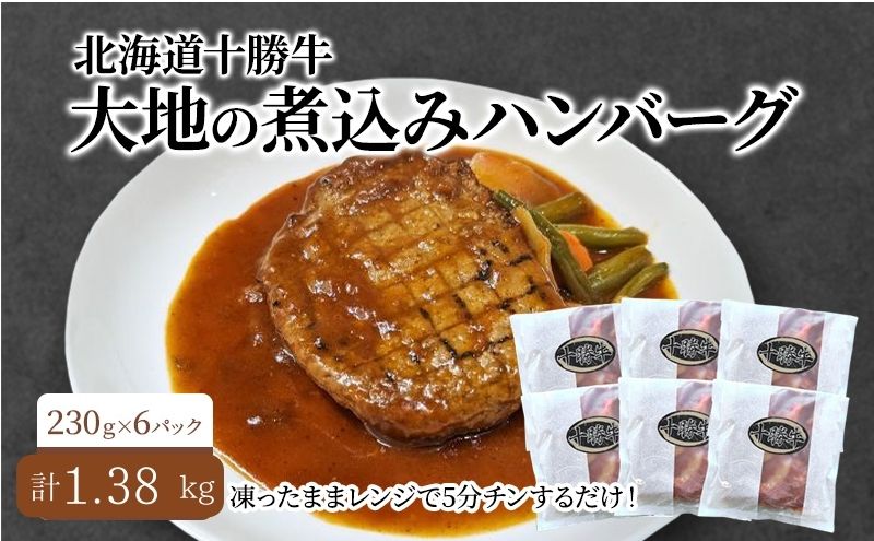 「十勝牛大地の煮込みハンバーグ」230ｇ×６パック