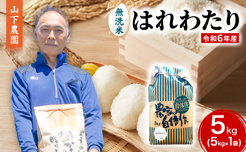 米 令和6年産 はれわたり 無洗米 5kg 1袋 白米 こめ お米 おこめ コメ ご飯 ごはん 令和6年 山下農園 青森 青森県