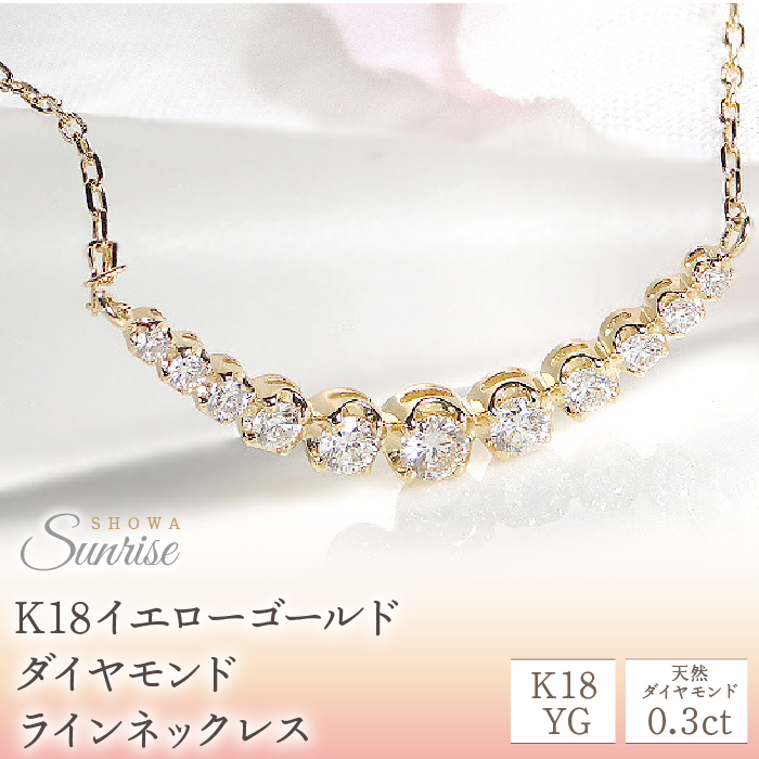 0.3ct】K18YG ダイヤモンド ラインネックレス CSN00106-18Y SWAV011  