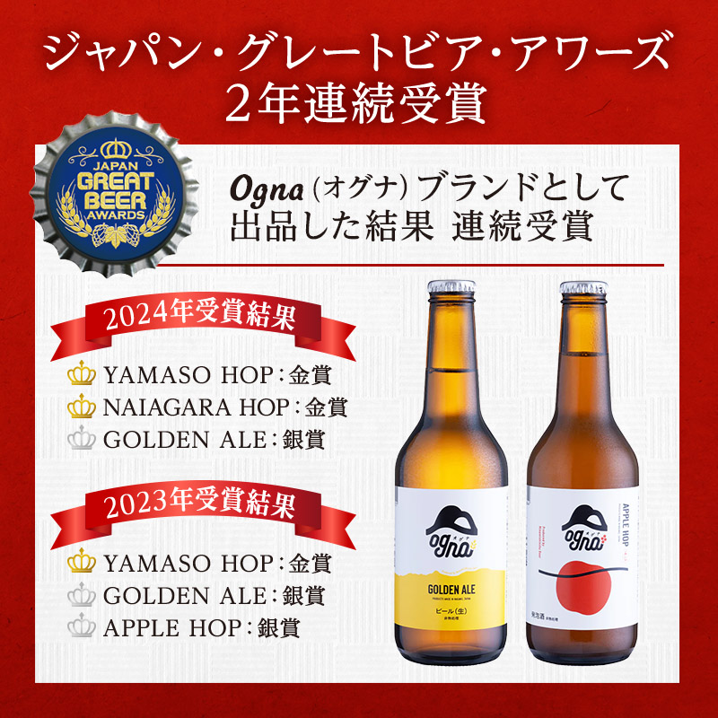 長野県駒ヶ根市のふるさと納税 南信州ビールOgna「飲み比べセット」（6種24本） お酒