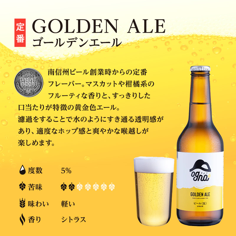 長野県駒ヶ根市のふるさと納税 南信州ビールOgna「飲み比べセット」（6種24本） お酒