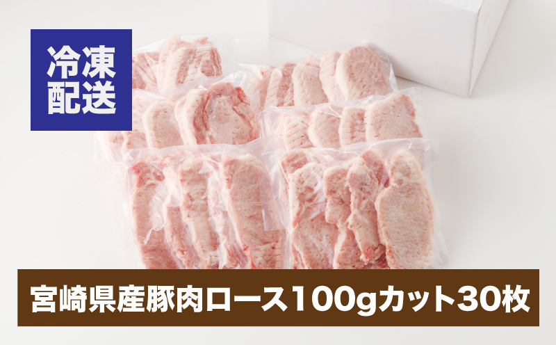 宮崎県木城町のふるさと納税 ★スピード発送★＜贅沢宮崎県産豚肉ロース100gカット30枚＞ K16_0018_1