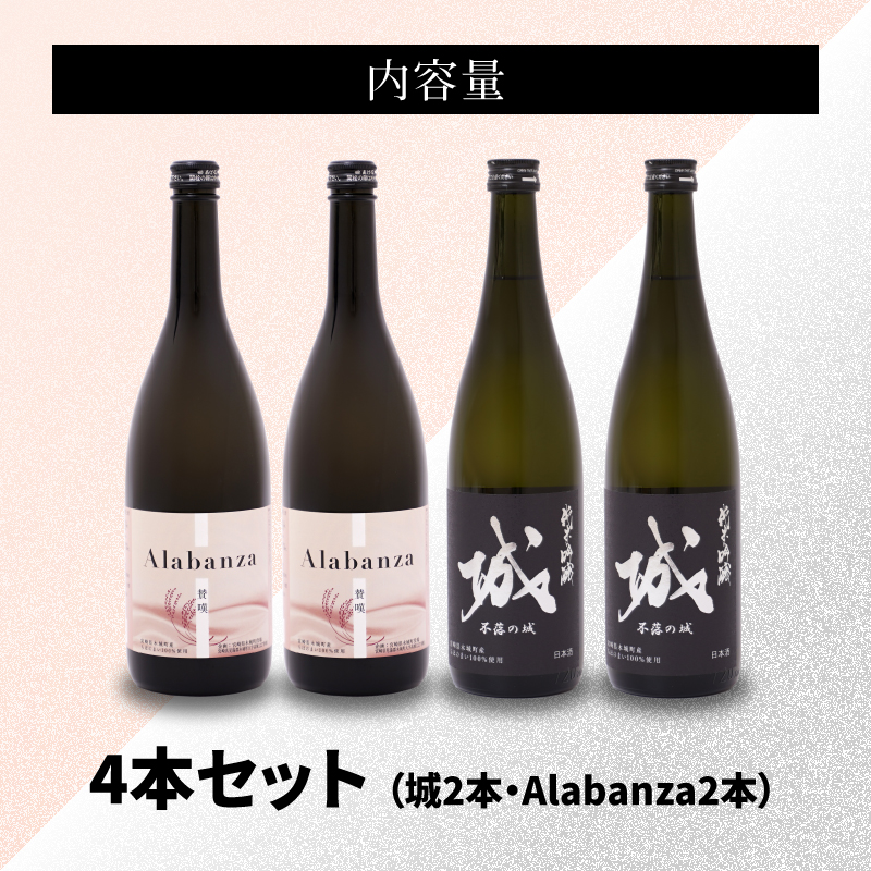 宮崎県木城町のふるさと納税 ＜【7日以内に発送！】令和6年産 木城町・毛呂山町 新しき村友情都市コラボ日本酒２種４本セット（城２本・Alabanza２本）＞ K21_0022_S