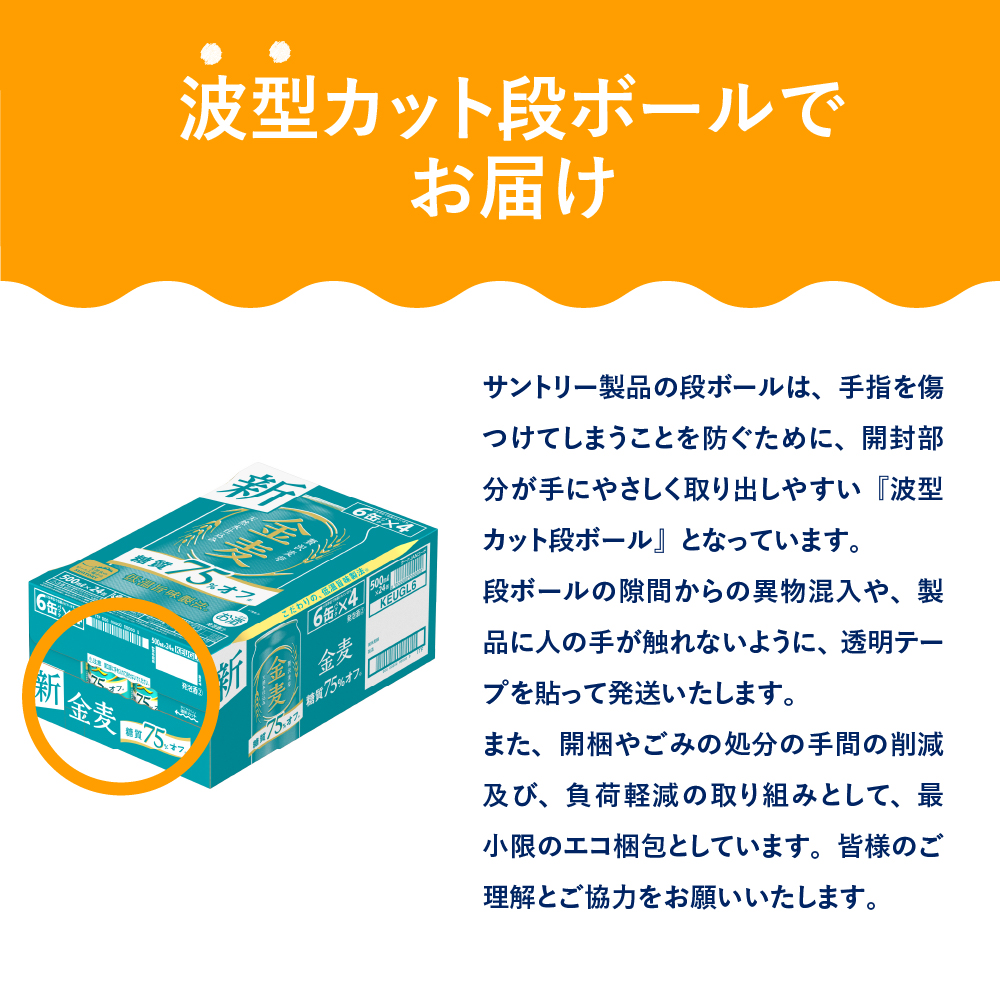 群馬県千代田町のふるさと納税 金麦 糖質 75％ オフ サントリー 500ml × 24本  〈天然水のビール工場〉群馬 ※沖縄・離島地域へのお届け不可