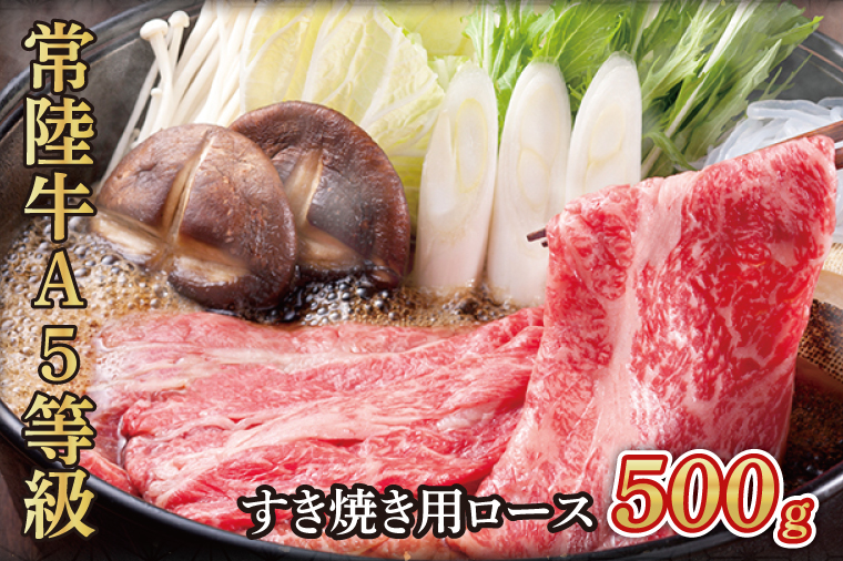 【茨城県大子町】常陸牛A5等級 すき焼き用500g(ロース)(AC009)