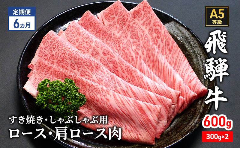 【定期便6ヶ月】牛肉 飛騨牛 すき焼き セット ロース 又は 肩ロース 600g 黒毛和牛 Ａ5 美味しい お肉 牛 肉 和牛 すき焼き肉 すきやき すき焼肉 しゃぶしゃぶ しゃぶしゃぶ肉 【岐阜県瑞穂市】