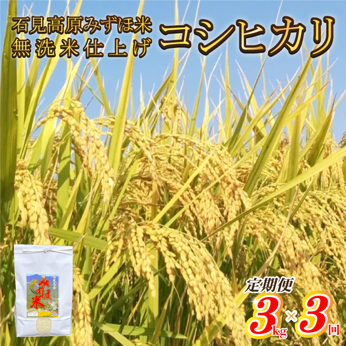 令和6年産【定期便3回】石見高原みずほ米コ