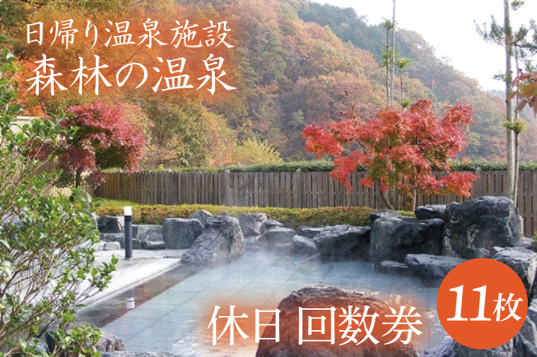 【茨城県大子町】日帰り温泉施設『森林の温泉(もりのいでゆ)』 休日 回数券 11枚入り(BR002)