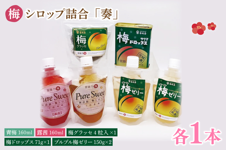 梅シロップ詰合「奏」 昔ながら 老舗 伝統 国産 大洗 大洗町 梅干し 梅干 梅 うめぼし うめ