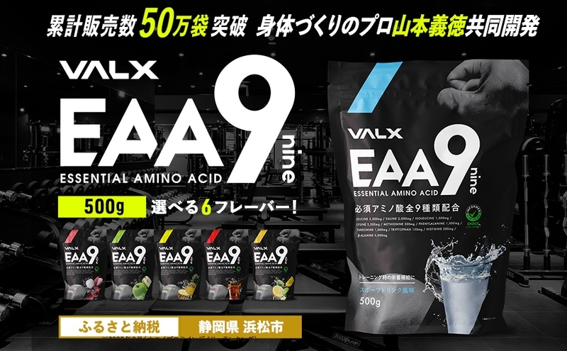 静岡県浜松市のふるさと納税 VALX EAA9 500g 【山本義徳 アンチドーピング 国産 パウダー サプリメント 健康食品  男性 女性  筋トレ BCAA オススメ バルクス 　浜松市 静岡県】