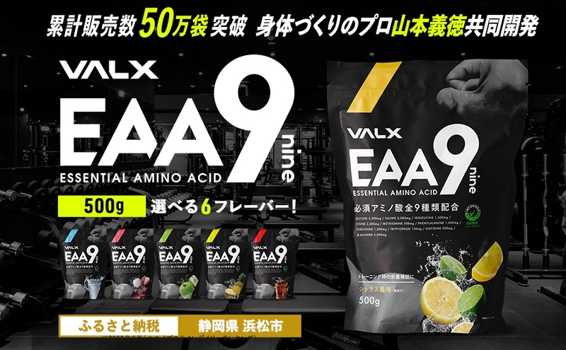 VALX EAA9 500g [山本義徳 アンチドーピング 国産 パウダー サプリメント 健康食品 男性 女性 筋トレ BCAA オススメ バルクス 浜松市 静岡県]