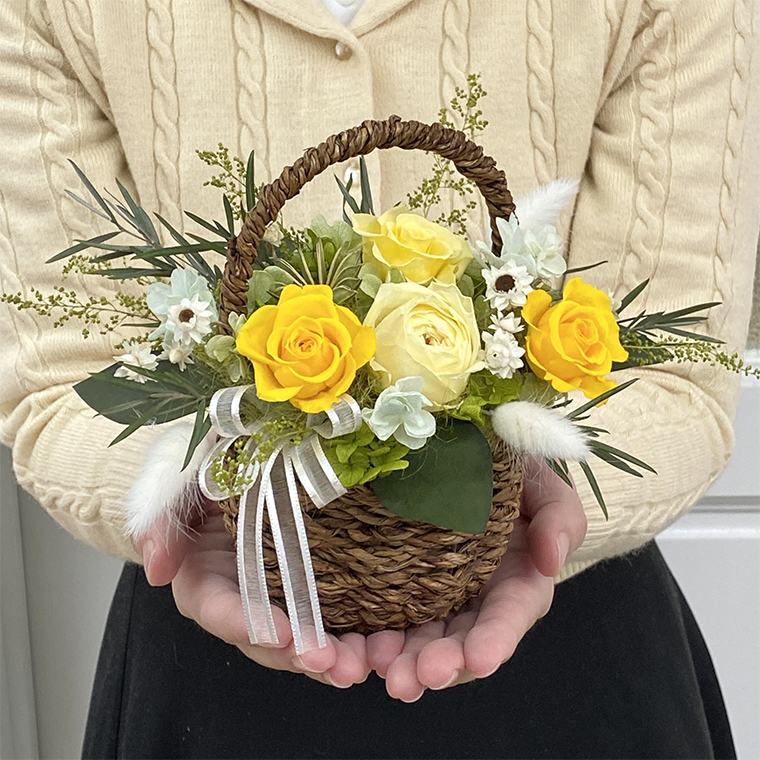 AJ048-1 プリザーブドフラワー コロレ イエロー 春日部市