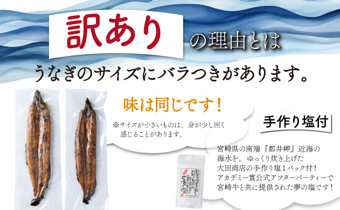 宮崎県串間市のふるさと納税 KU468-4【訳あり】くしまの黒潮うなぎ蒲焼４尾(合計750g前後)【大田商店】