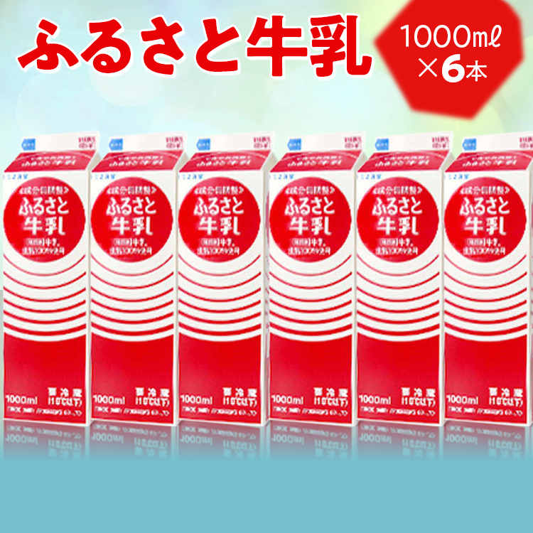 ふるさと牛乳1L 6本セット ※2024年10月上旬〜2025年7月下旬頃に順次発送予定|おいしい 牛乳 ぎゅうにゅう 栄養 国産 ヘルシー 給食 ドリンク ミルク みるく _DT08