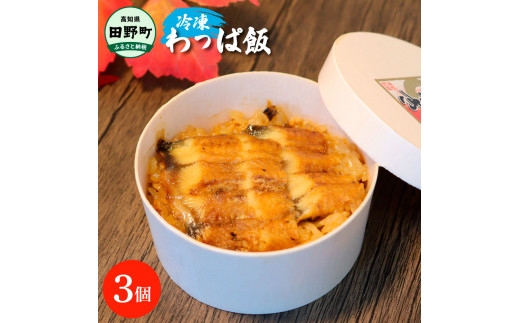 【ふるさと納税】～四国一小さなまち～ わっぱ飯3個セット 鰻 うなぎ ウナギ お弁当 ご飯 ごはん めし わっぱめし 手軽 簡単 レンジ ふっくら 美味しい グルメ 和食 お取り寄せ 冷凍 配送 高知県 田野町 ふるさとのうぜい 故郷納税 返礼品