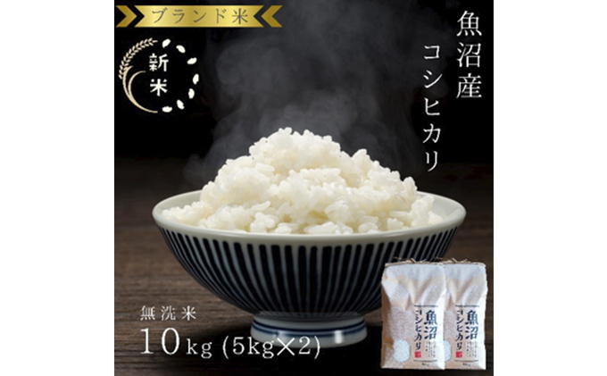 [令和6年産 新米先行受付]令和6年産 ブランド米 魚沼産コシヒカリ 無洗米 10kg(5kg×2袋) 米 コメ こめ お米 おこめ 白米 こしひかり 新潟県産 人気 お取り寄せ