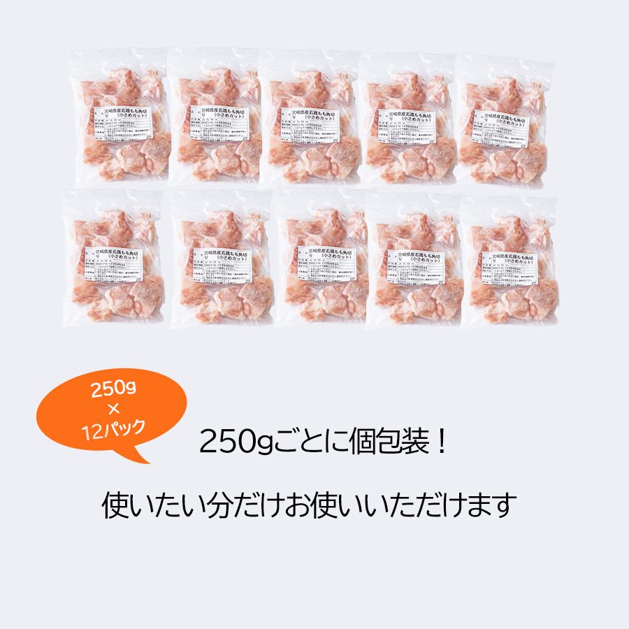 宮崎県美郷町のふるさと納税 選べる カット 発送回数 若鶏 もも 小分け 12袋セット 合計約3kg [九州児湯フーズ 宮崎県 美郷町 31aj0031] 肉 鶏肉 宮崎県産 大人気 鶏 肉 パラパラ 鶏もも 冷凍 国産 鶏肉 もも肉