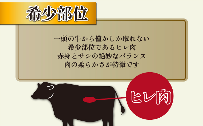 宮崎県串間市のふるさと納税 KU206 ＜冷蔵・真空包装＞希少部位！A4等級以上！宮崎牛ヒレステーキ(約120g)【スーパーほりぐち】