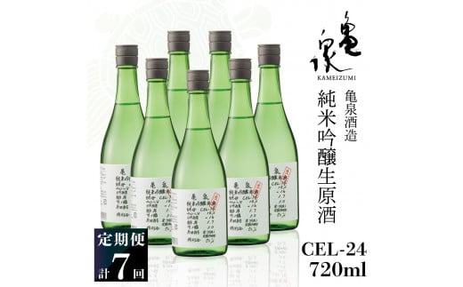 純米吟醸生原酒 CEL-24 720ml 生酒 毎月1本×7回 定期便 お酒 酒 さけ 日本酒 アルコール 生原酒 14度 14% 甘口 フルーティ 食中酒 地酒 亀泉酒造 おいしい 飲みやすい