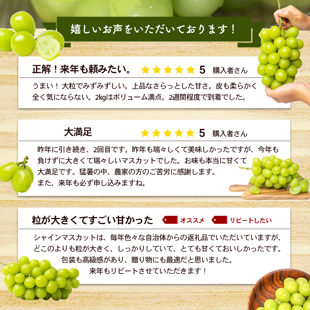香川県東かがわ市のふるさと納税 瀬戸内のシャインマスカット 2～6房 2kg シャインマスカット マスカット 葡萄 ぶどう ブドウ フルーツ 果物 くだもの 果実 旬の果物 旬のフルーツ 香川 香川県 東かがわ市