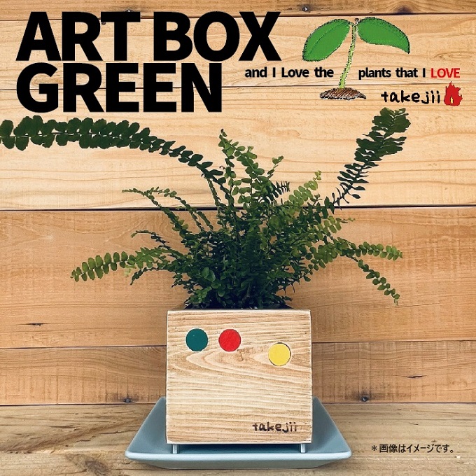 インテリア ART BOX GREEN / 001(〇） アートボックス 観葉植物 多肉植物 岡山 赤磐市 takejii craft