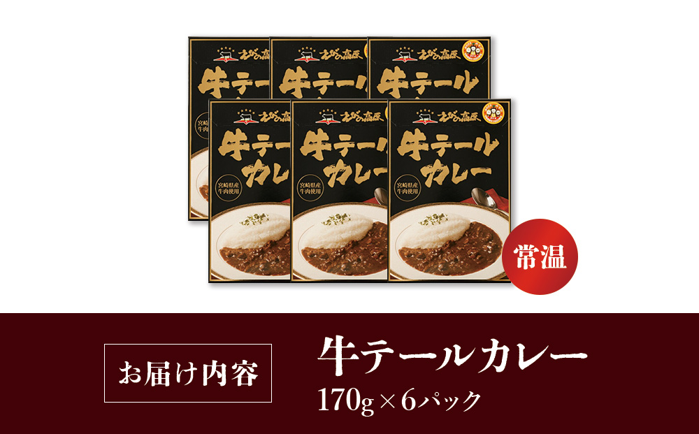 牛テール カレー セット レトルト 常温(170g × 6パック 計 1,020