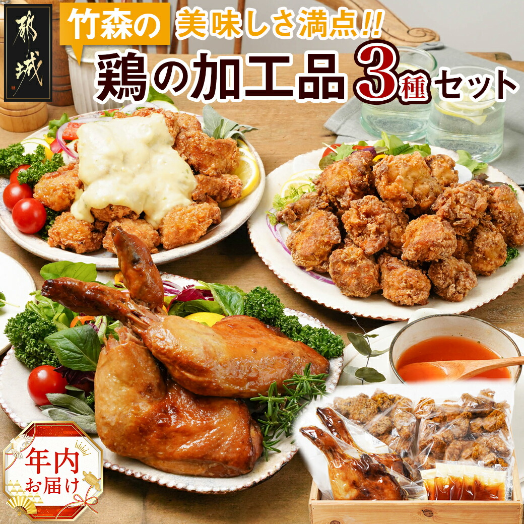 [年内お届け]美味しさ満点!鶏の加工品3種セット≪2024年12月20日〜31日お届け≫