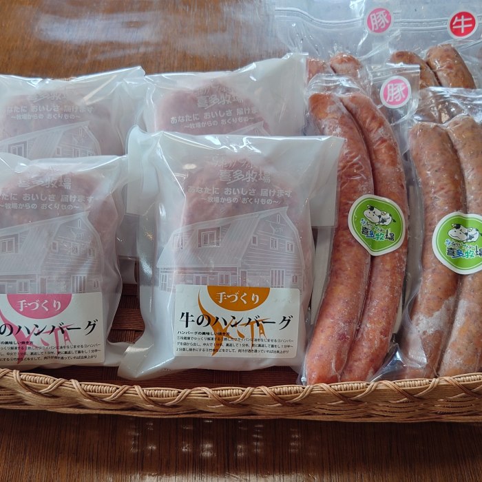 【北海道紋別市】24-81 牛と豚のハンバーグ・フランクダブルセット