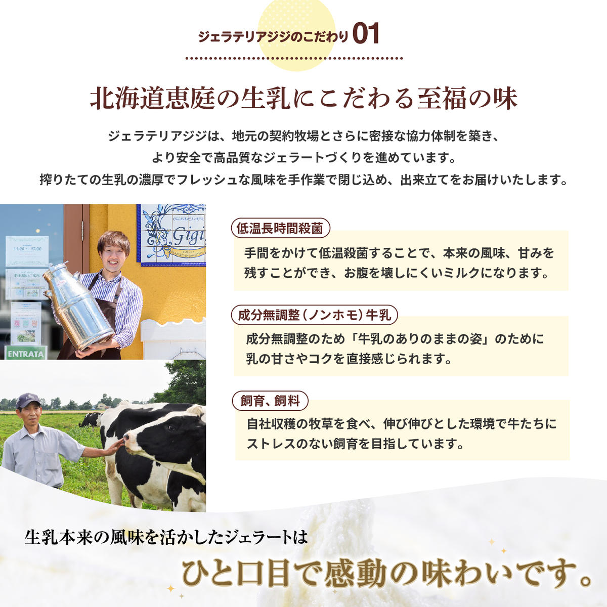 北海道恵庭市のふるさと納税 ジェラテリアGigiのイタリアンジェラート人気の味2種+選べる味の3種セット【43000402】