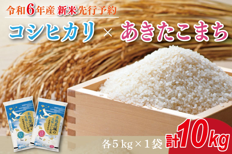 茨城県行方市のふるさと納税 HA-1　★新米★【数量限定】R6年産 コシヒカリ 5kg＋あきたこまち 5kg　茨城県産米　おいしさ食べ比べセット